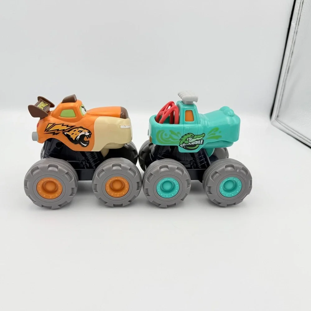 Monster Truck Toys Cheetah Crocodile Set Roaring Sounds Kids‎ Friction Push Pull